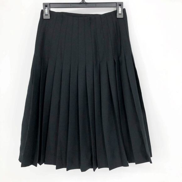 BURBERRY Women's Asymmetrical A-line Skirt Size 2 Black Knee Length Pleated NWT - Picture 9 of 13